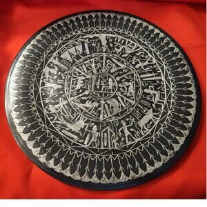 Beautiful Handmade Multi-metal Egyptian Hieroglyph Plate 12" Diameter no dings